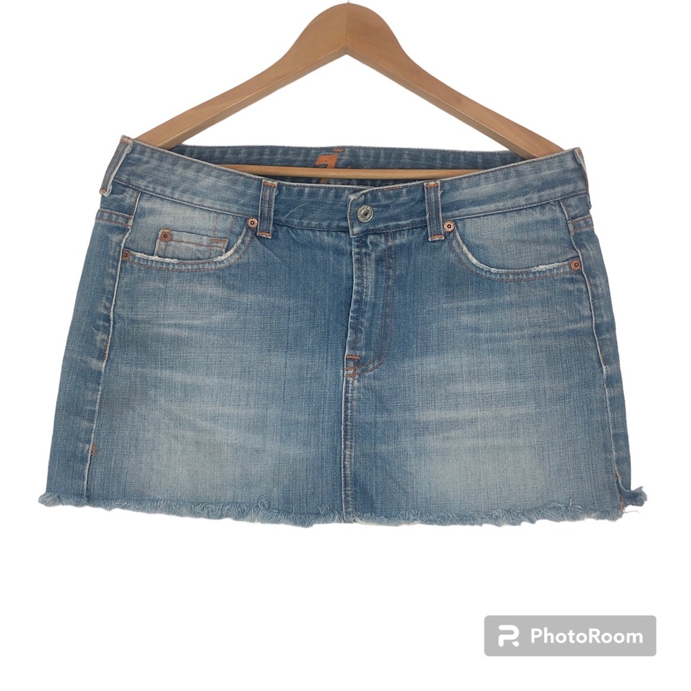 7 For All Mankind FESTIVAL Denim Jean Mini Skirt - Size 30 - USA Cut# 90488